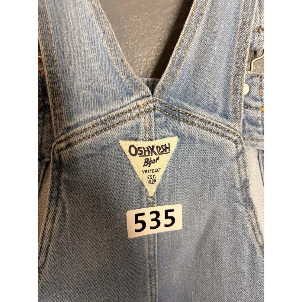 Oshkosh B’gosh Girls Denim Skirtall Dress Overalls Size 12